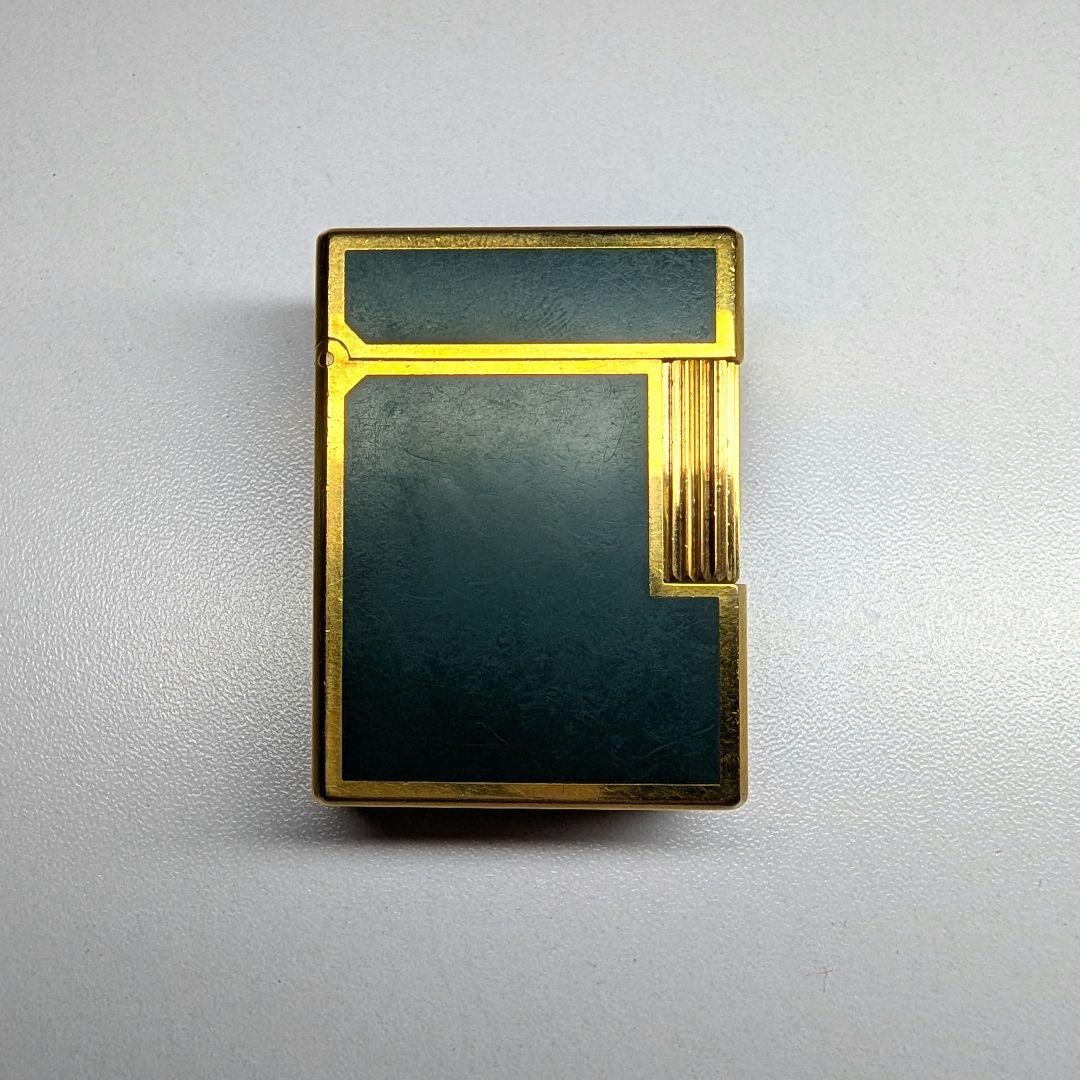 S.T.Dupont デュポン ガスライター 都彭 グリーン×ゴールド ライター
