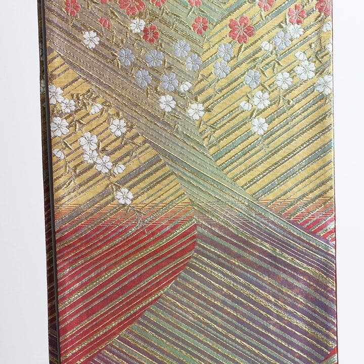 正絹 袋帯 草花に流水文様柄 六通 振袖向き ZX34234 - メルカリ