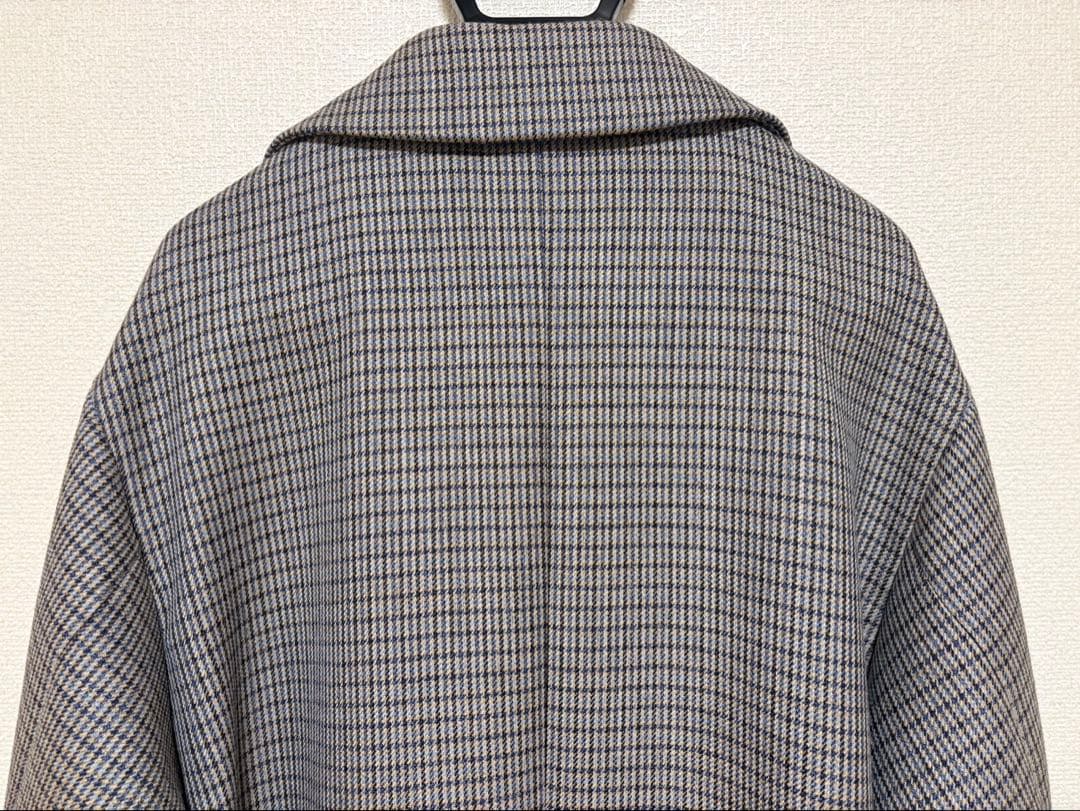新品タグ付 AURALEE 19AW チェックステンカラーコート 4 ブルー - メルカリ