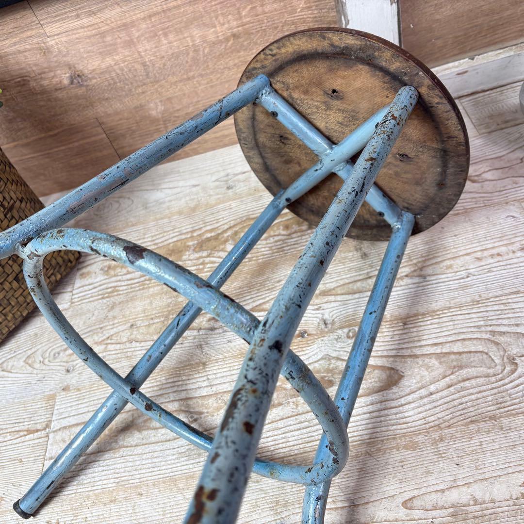 インダストリアルアンティークビンテージアイアンスツールパイプ