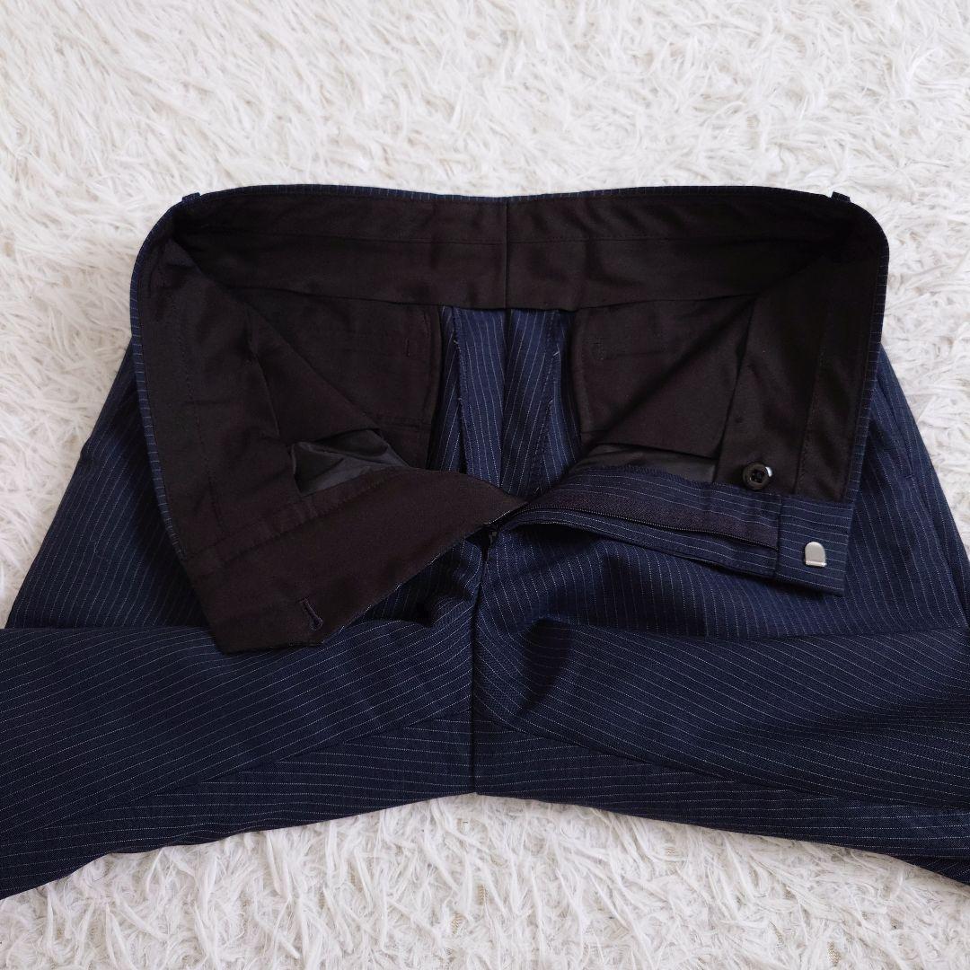 ジャーナルワークス スリーピーススーツ ネイビー ストライプ Y5 細身