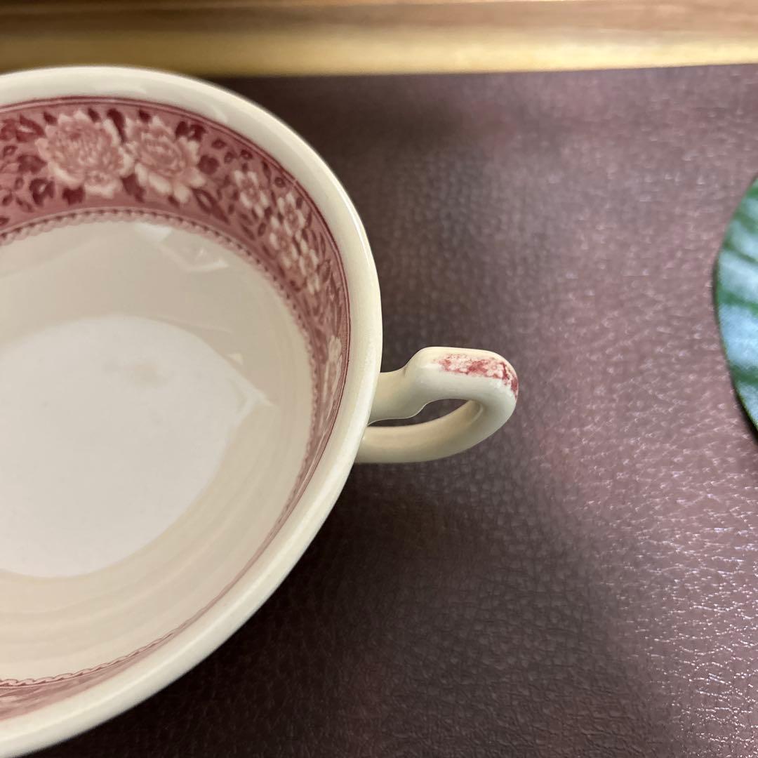 初版版 3セット ビレロイ&ボッホ スープカップ ソーサー付 花 赤