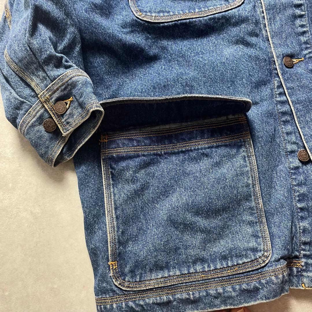 80s BANANA REPUBLICデニムカバーオール襟コーズ地球儀タグコート