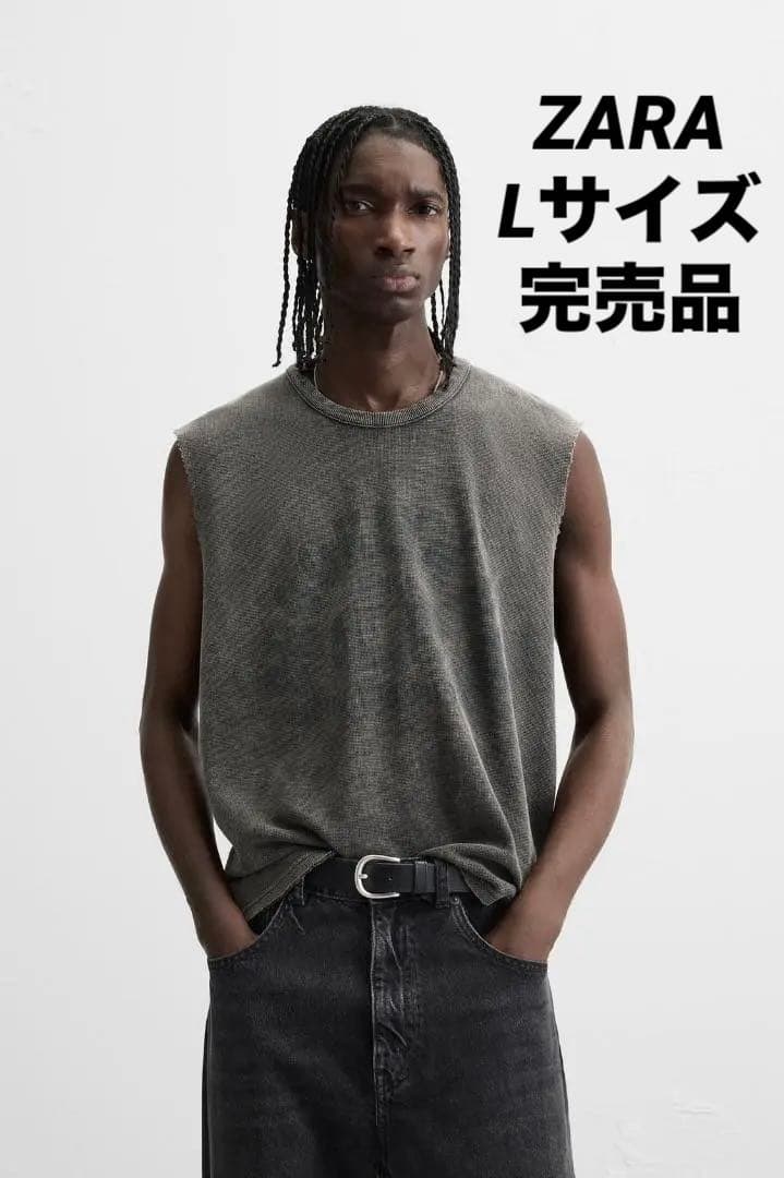 ZARA ザラ コントラストプリント ニットTシャツ Lサイズ 完売品 ZARA 5990円 コントラストプリントニットTシャツ - メルカリ