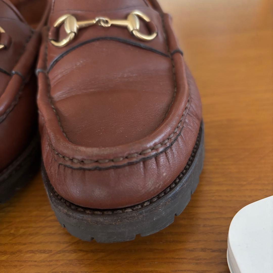 GUCCI ホースビットローファー ブラウン 7.5C サイズ23.5cm相当