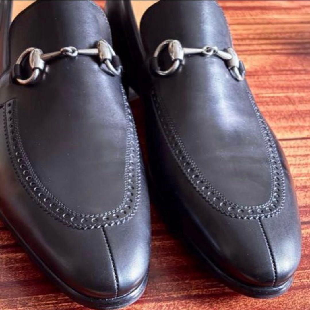 GUCCI グッチ ホースビットローファー 25.5cm メンズ ブラック 靴