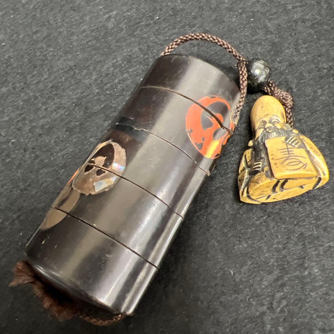 江戸時代 五段印籠、極上根付 73g 東Y7-1203☆2F