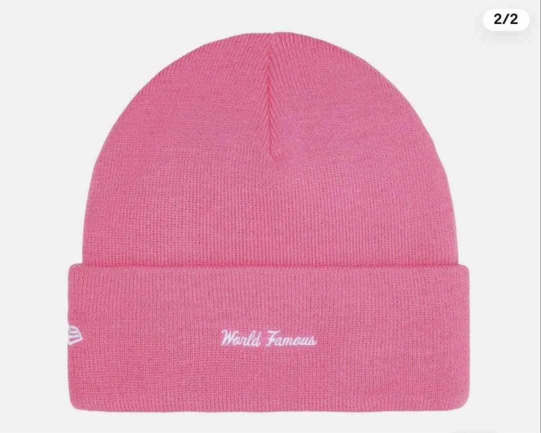 Supreme 25FW Box Logo Beanieピンク - メルカリ