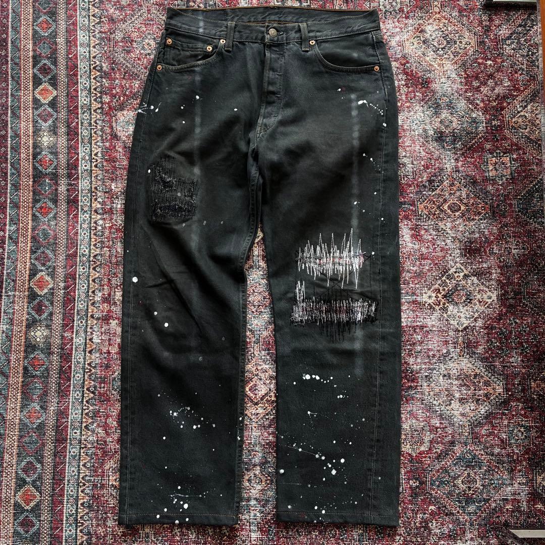 W34 Levi's usa製 501 サルファブラック デニム - メルカリ