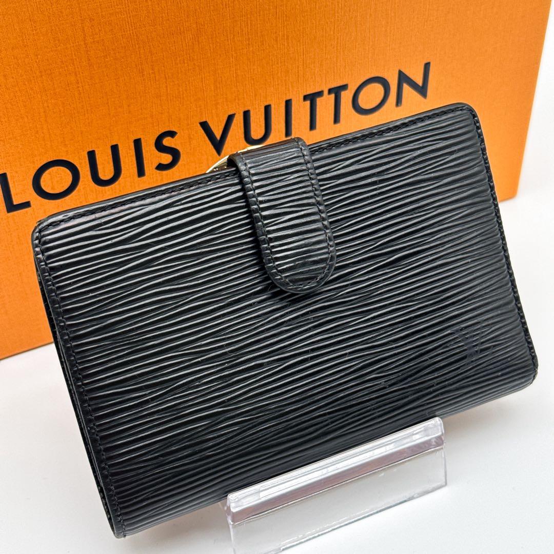 ルイヴィトン エピ ヴィエノワ 二つ折り 折り財布 がま口 ブラック 黒