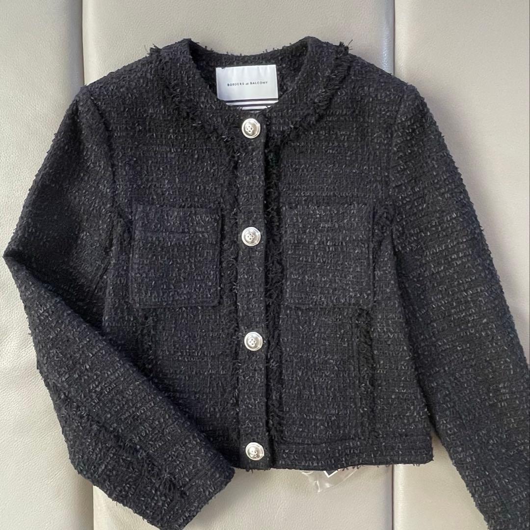 ☆未使用☆ボーダーズアットバルコニー フリンジツイードジャケット