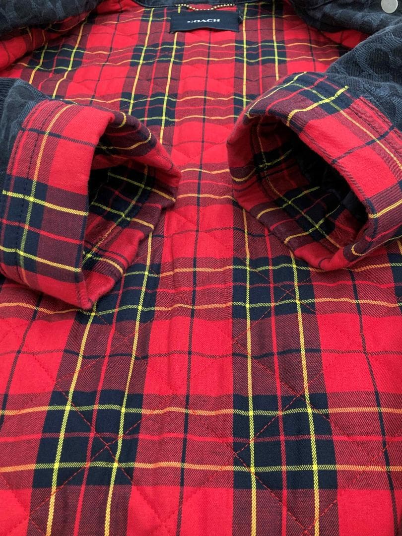 コーチ シグネチャー ジャカード デニム ボニー コート 黒 170 / 98A