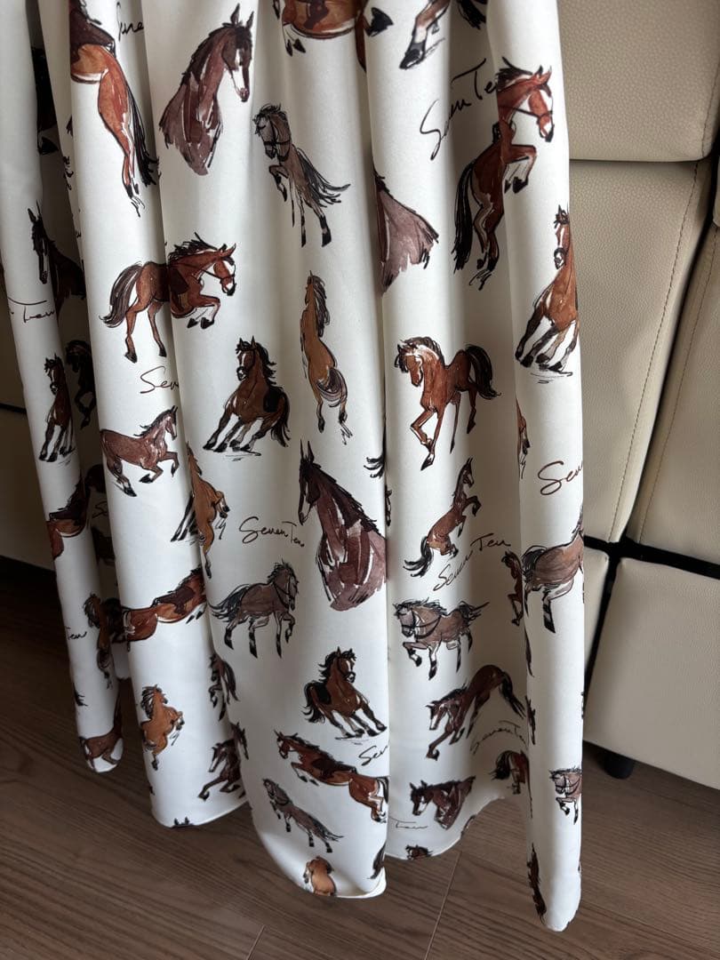 試着のみ)SEVEN TEN ホースプリントスカートS