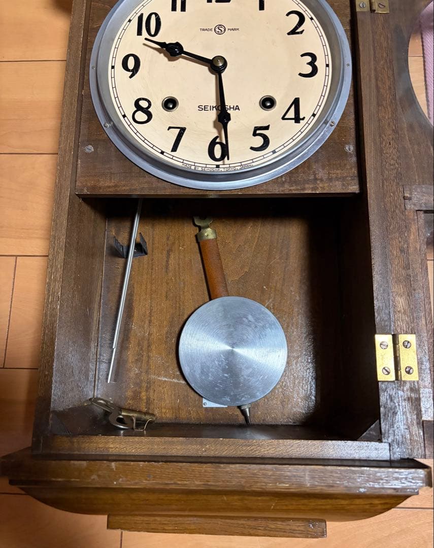 精工舎 SEIKOSHA ゼンマイ式 振り子時計 昭和レトロ - メルカリ