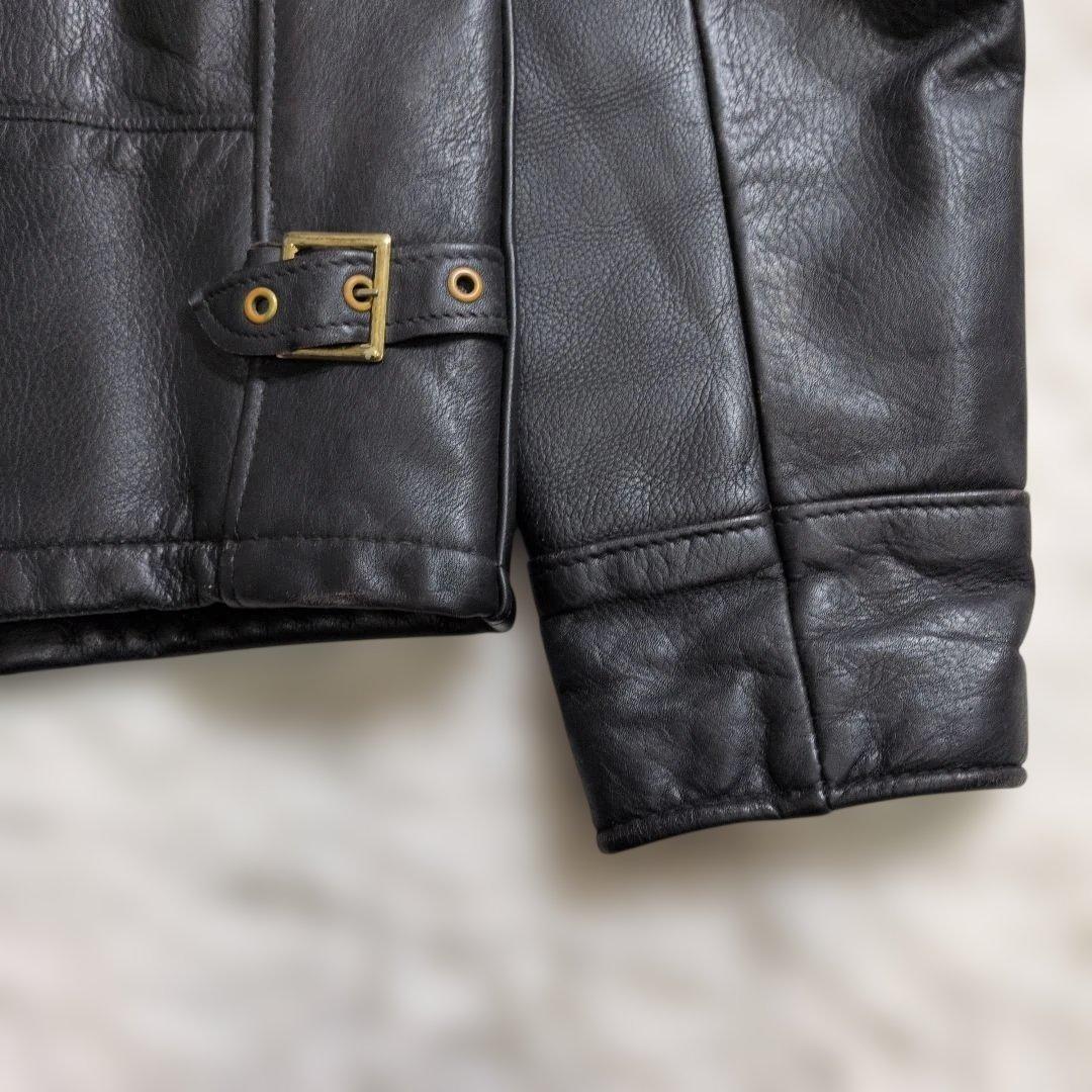 美品ショット681トラッカージャケット36黒裏地チェック 生地ネル