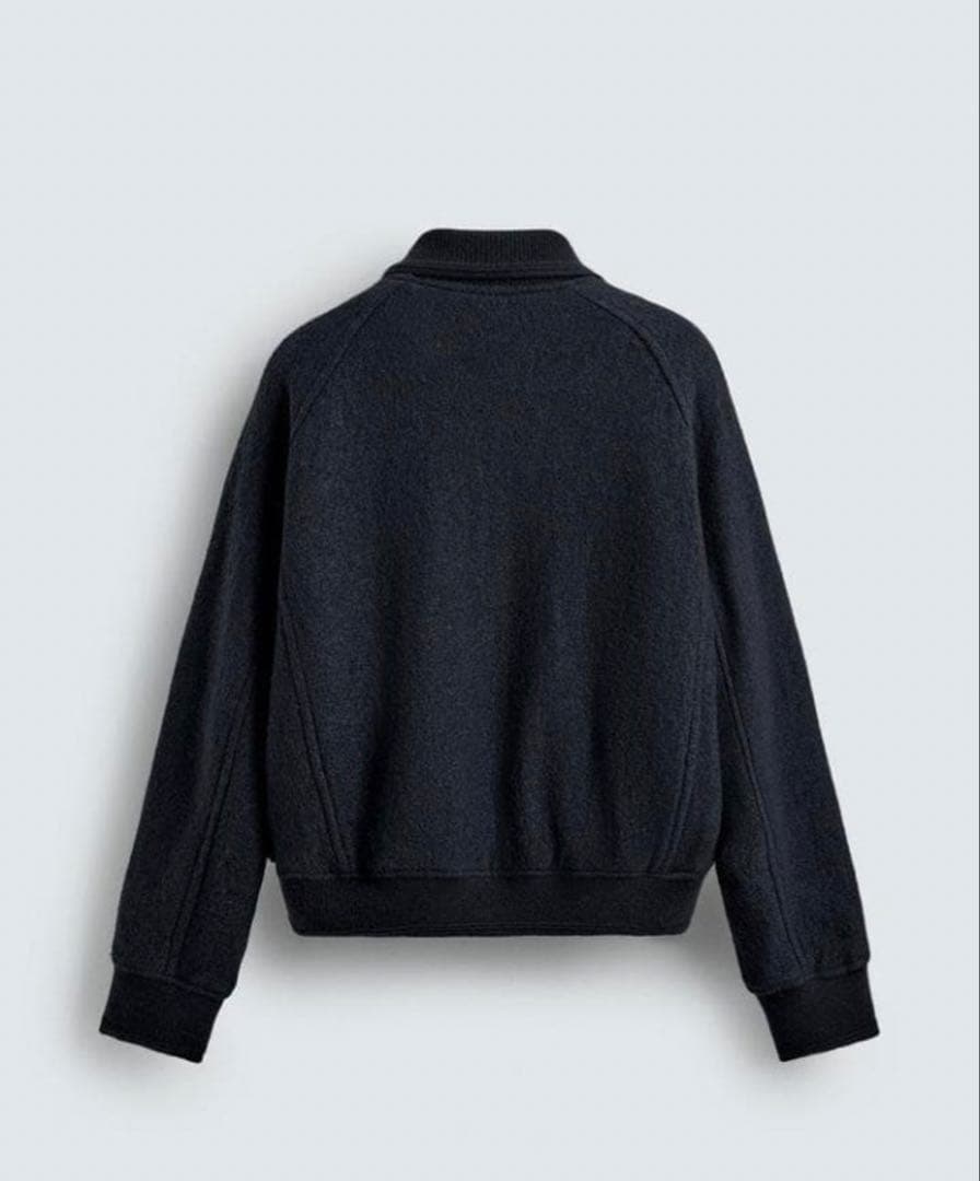 zara ザラ リブ襟切り替えジャケット M - メルカリ