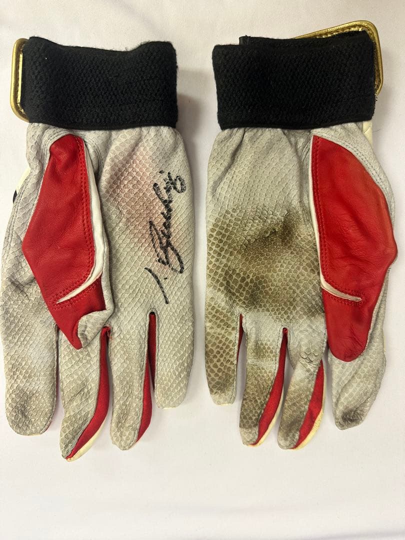 実使用】井口資仁 直筆サイン入り バッティンググローブ 両手 千葉