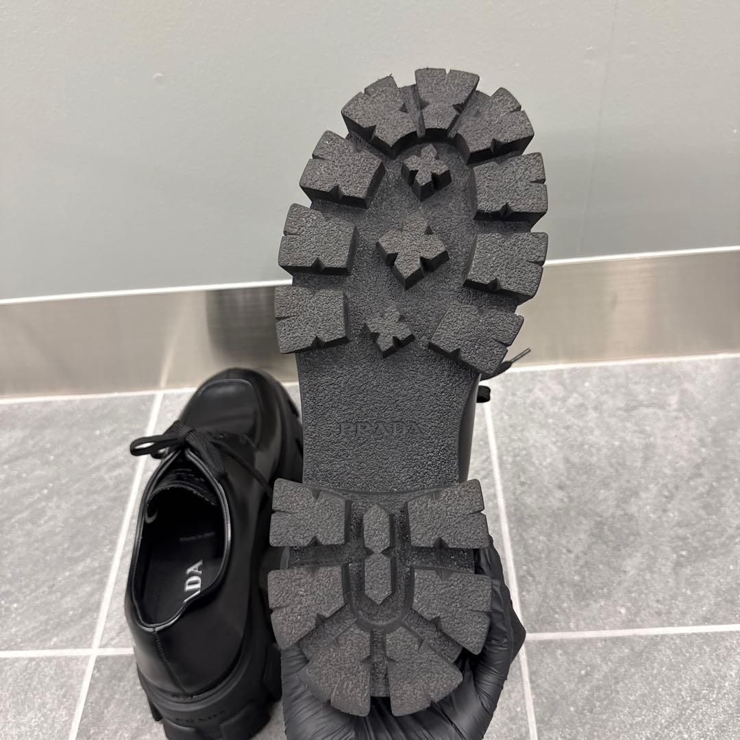 PRADA モノリスレースアップシューズ レザー 25.5cm