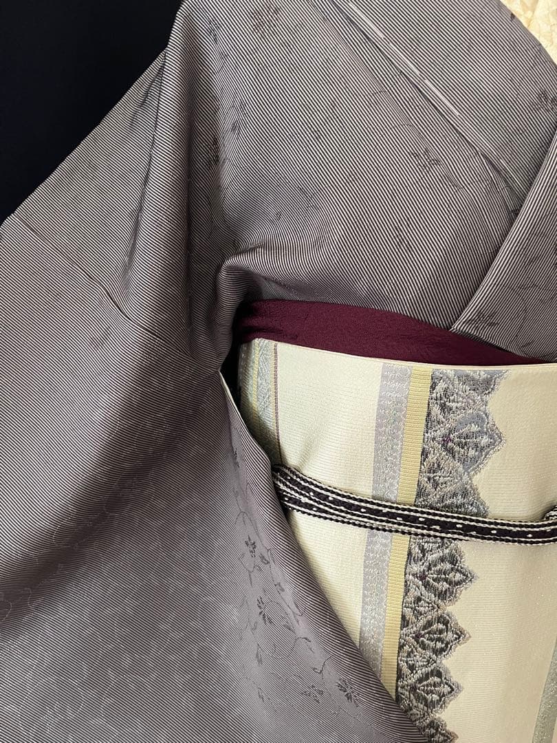 小紋お召】お直し承りました 小花柄のお召 ※日本の絹シリーズ しつけ付