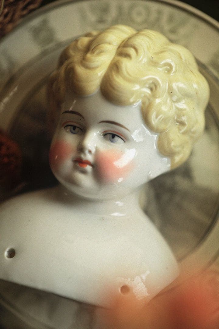 アンティーク チャイナヘッドドール ブロンド ビスクドール ブライス