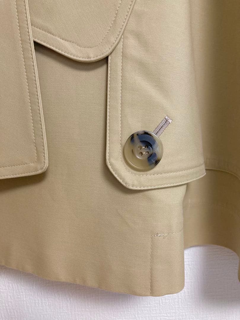 ENFOLD エンフォルド コットンダブルクロス クロップドトレンチ