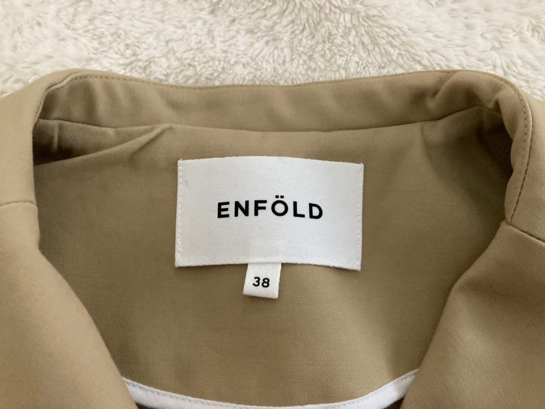 ENFOLD エンフォルド コットンダブルクロス クロップドトレンチ