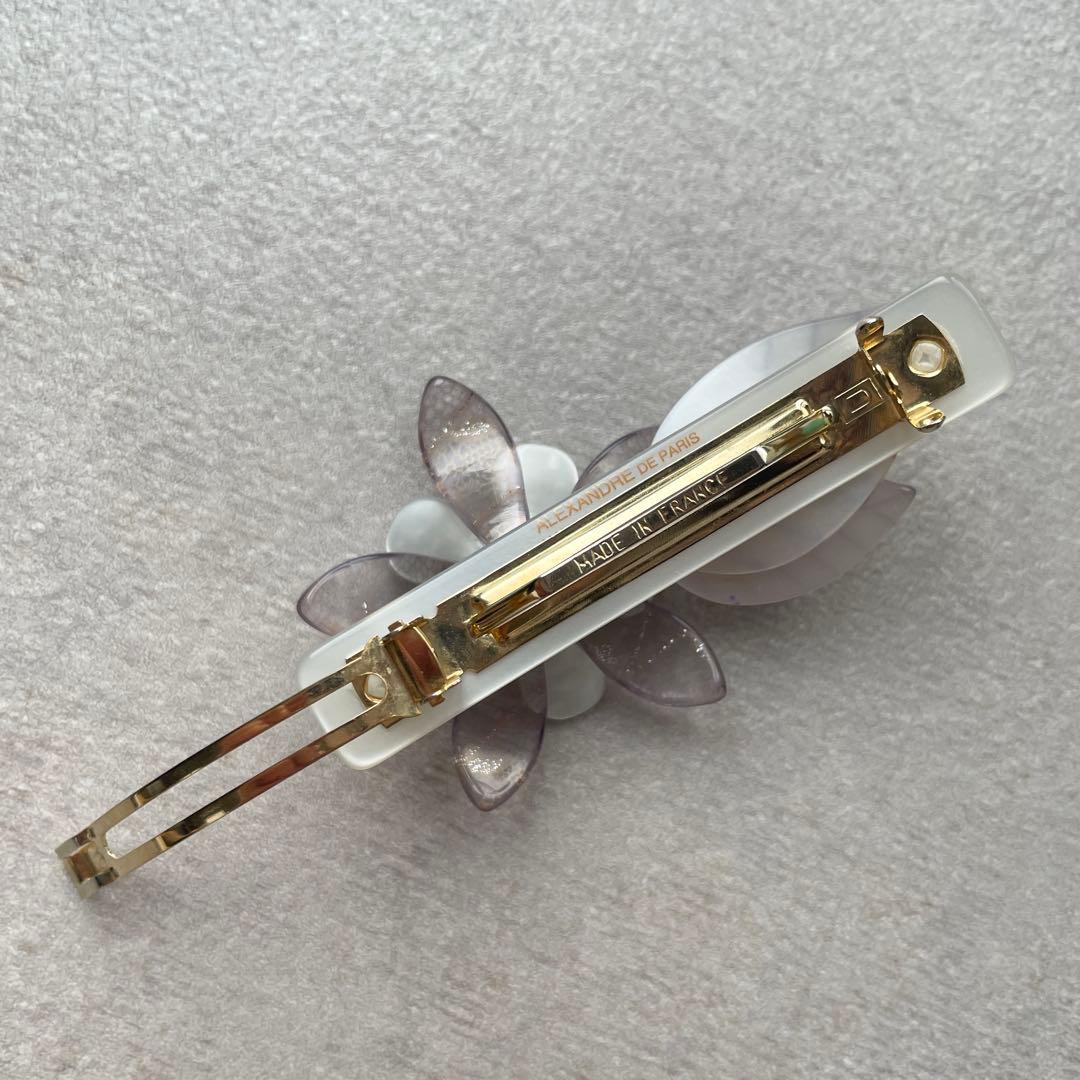 希少☆ アレクサンドルドゥパリ フラワー スワロフスキー バレッタ