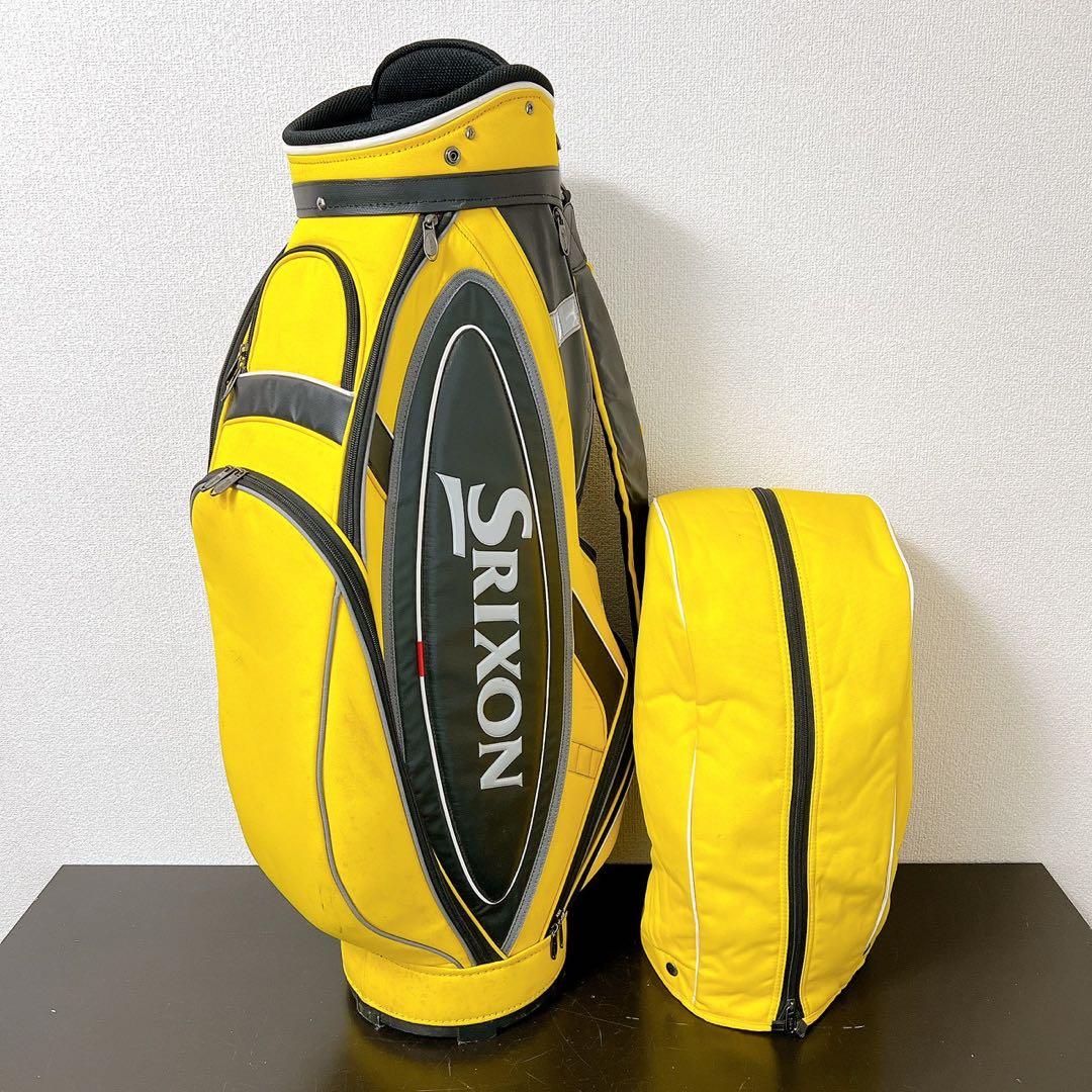 SRIXON スリクソン キャディバッグ 9型 5分割 黄色ゴルフバッグフード付 SRIXON スリクソン キャディバッグ メンズ 軽量 9.5型 4分割 GGC-S166