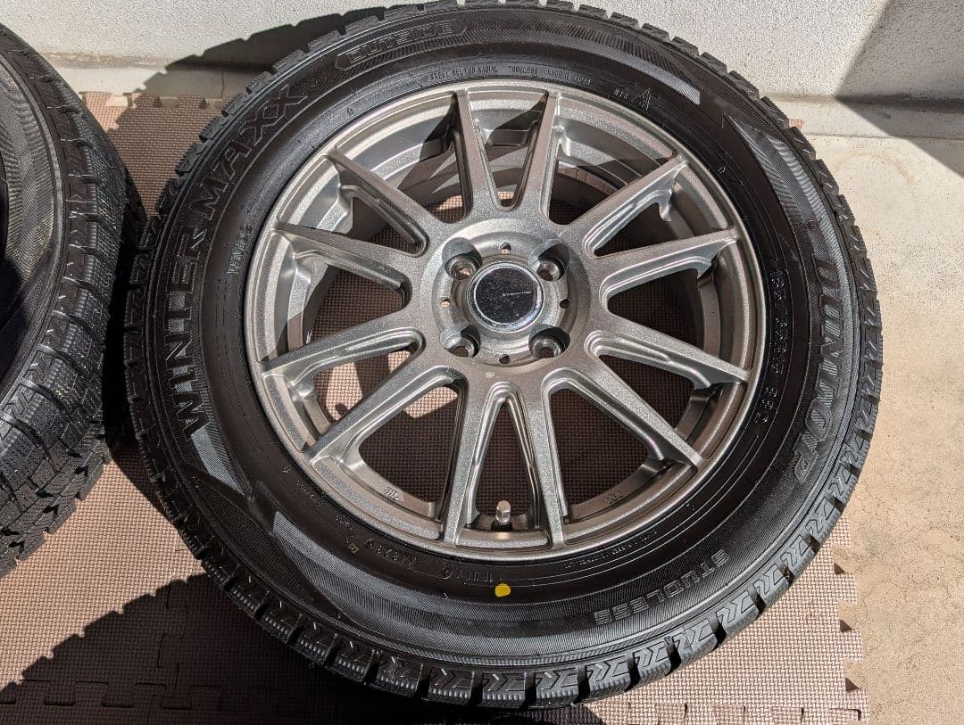 ①美品ダンロップ スタッドレス15インチ185/65R15 5.5J 4H100