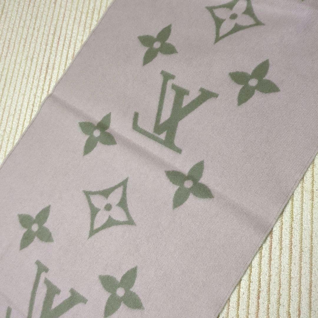 美品】ルイヴィトン モノグラム マフラー ピンク＆グレー - メルカリ