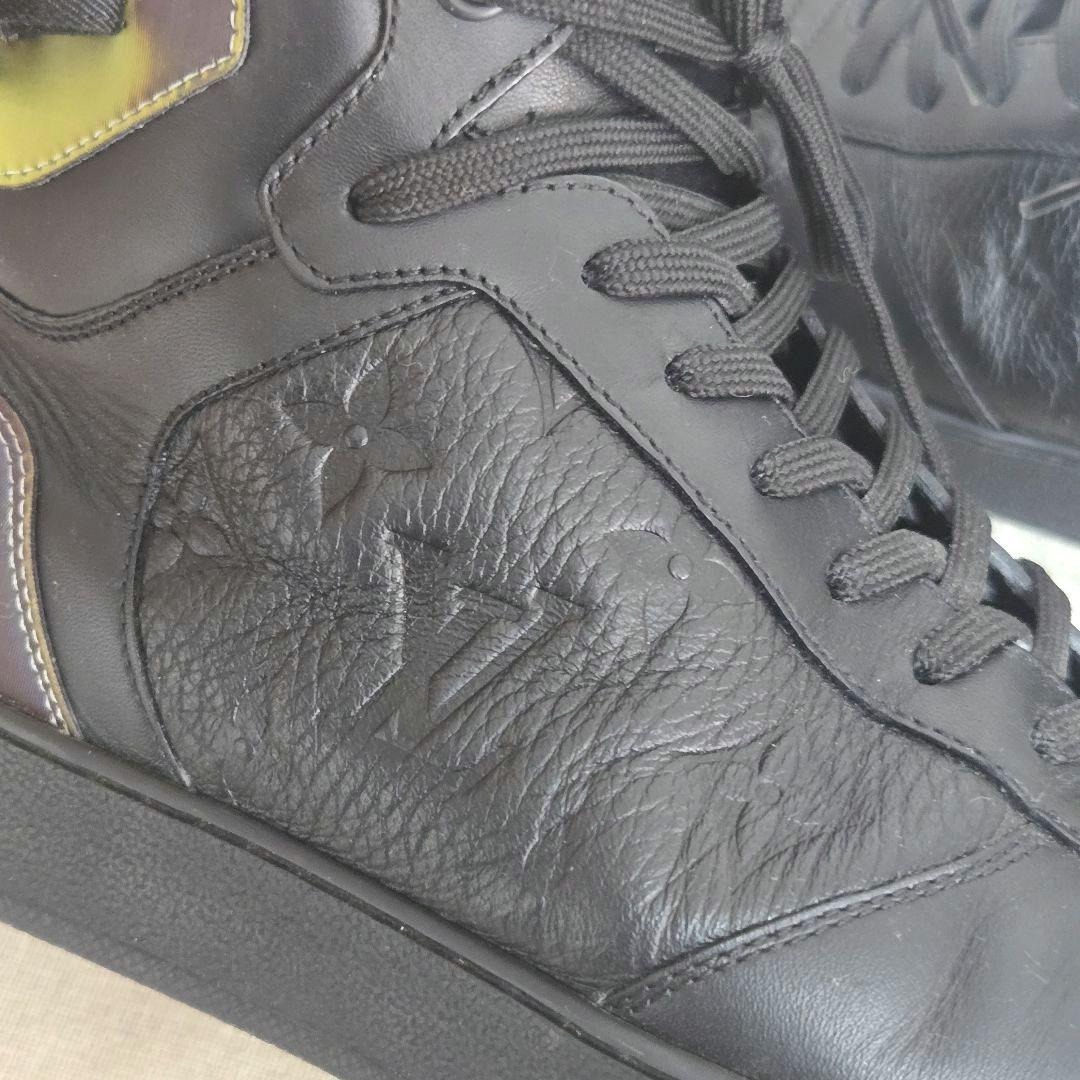 Louis Vuitton ブラックレザー ハイカットスニーカー リヴォリライン