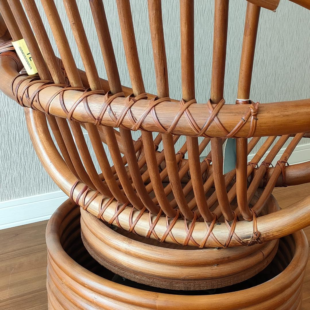 ラタン ロッキングチェア 回転椅子 曲木椅子 パーソナルチェア タグ