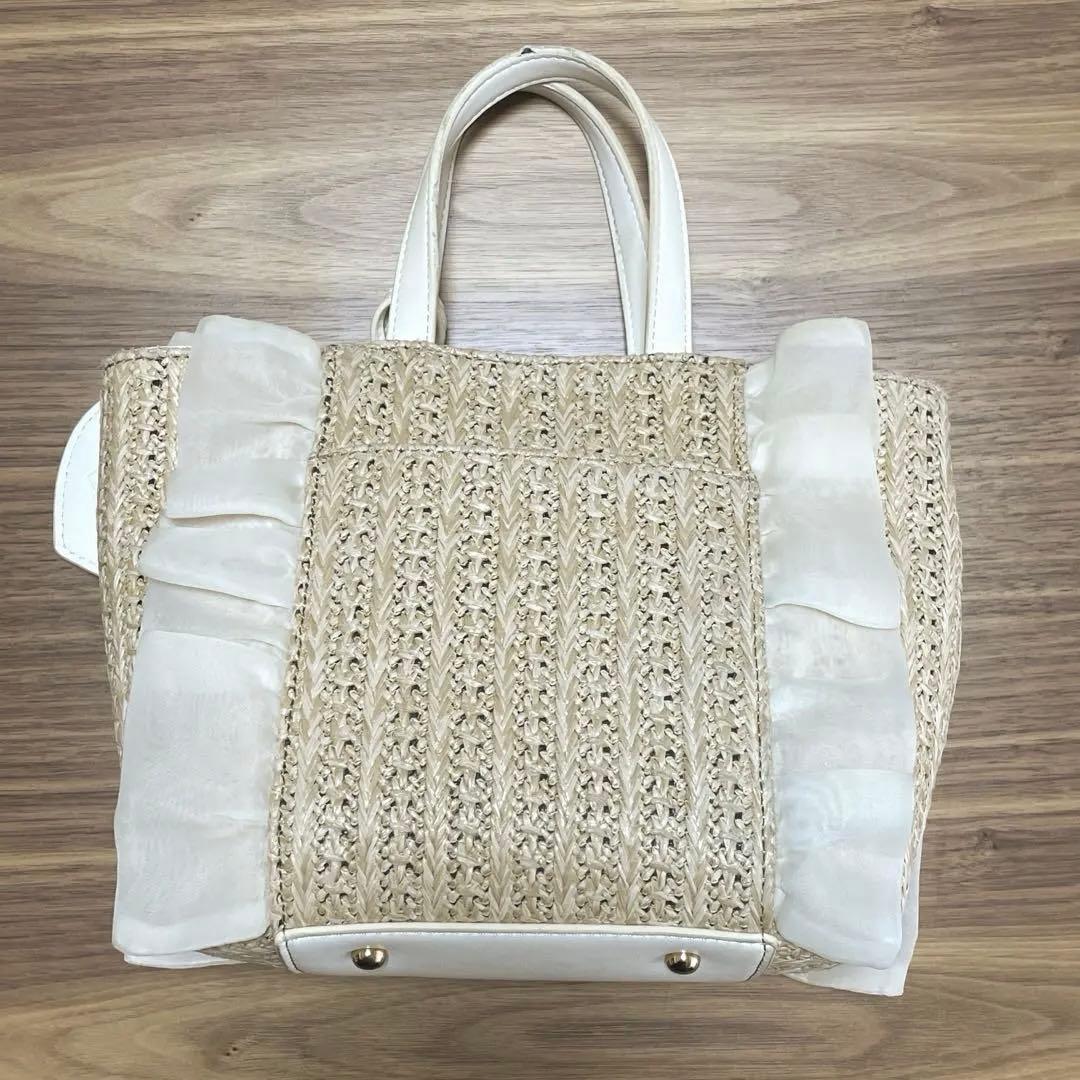 ダイアナ DIANA フリルバッグ かごバッグ ホワイト - メルカリ
