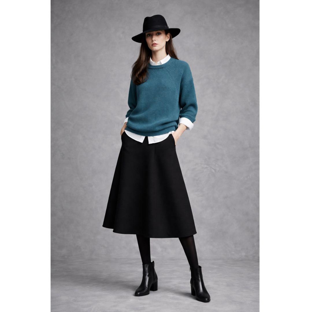 美品❤️カシミヤ混＊Drawerドゥロワー 9G畦編み クルーネックニット S