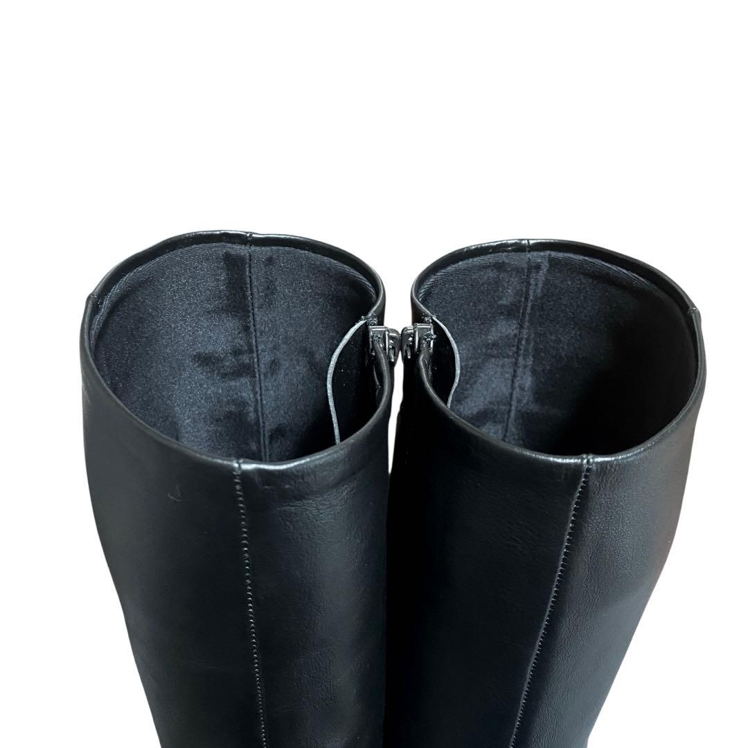 DIANA ダイアナ 23.5 ロングブーツ 美脚 サイドジップ レザー 黒