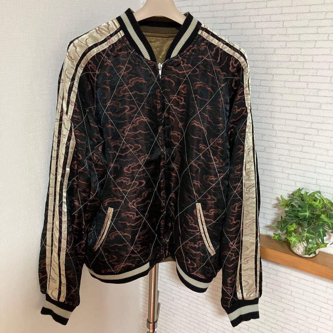 龍桜 スカジャン リバーシブル レーヨン ジャガード織り 龍 竜 雲