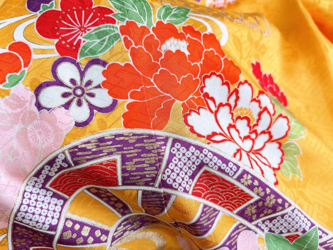 年始特大セール】七五三 7歳着物 山吹色 正絹 千總【美品】 - メルカリ