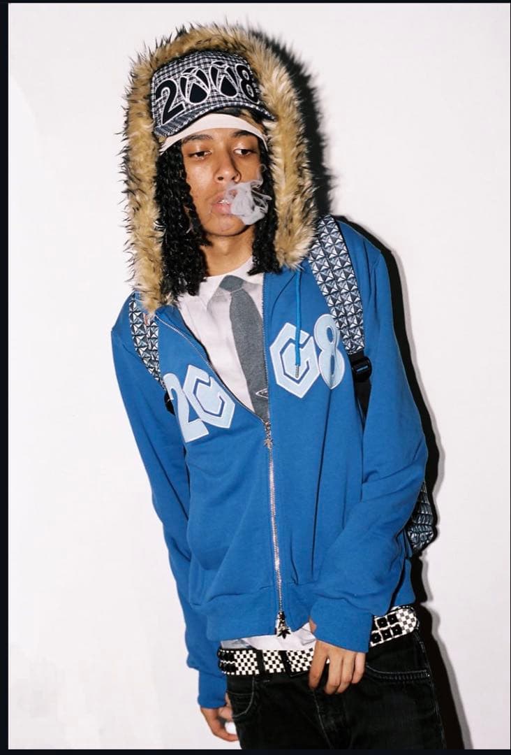 fuckthisindustry ファージップパーカー ブルー Sサイズ - メルカリ