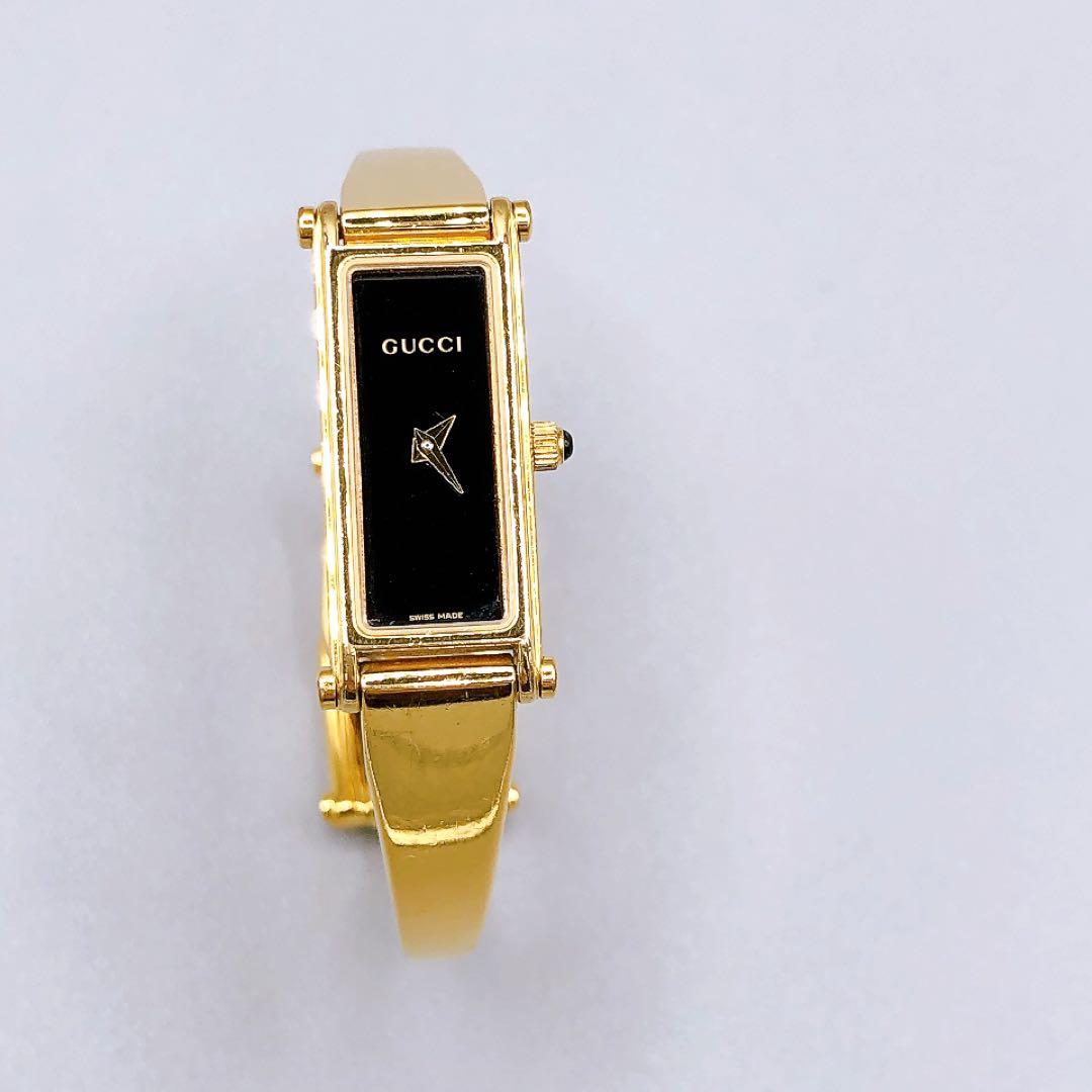 GUCCI ゴールド クオーツ バングル 1500L 腕時計 電池交換済 稼働 GUCCI - 新品電池✨ グッチ 1500L レディース 時計 バングルウォッチ