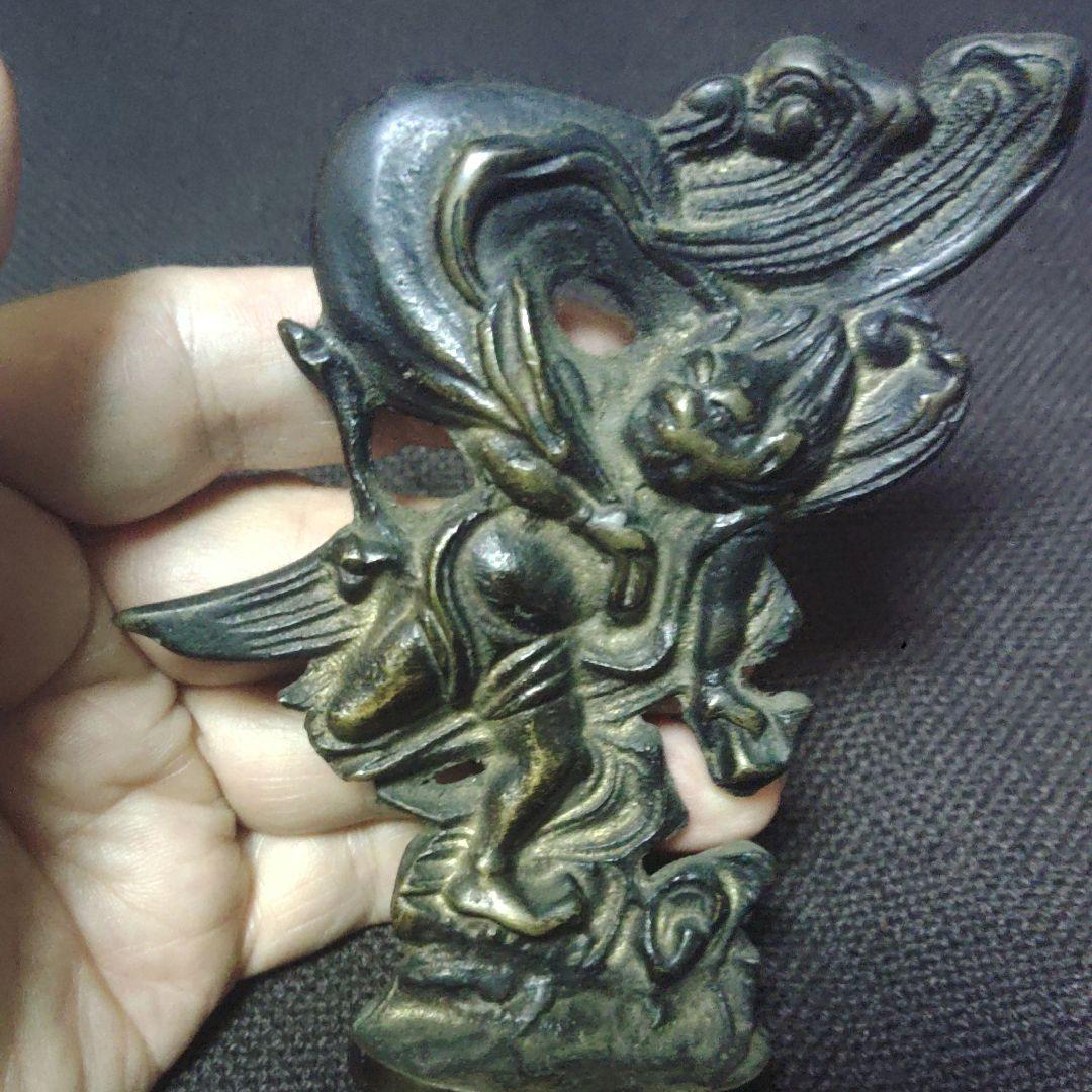 か　珍品　風神　銅製　銅像　ブロンズ　置物　アンティーク　骨董　ア12 青銅 ウェン王子と虎 12y812 青銅 やかん 銅瓶 骨董品 縁起物 中国