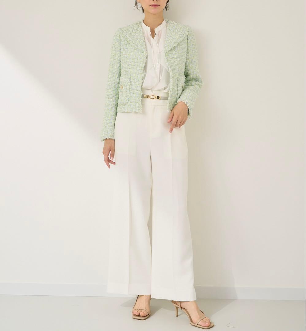 アナイ スパンコールツイードフリンジ ジャケット ¥89100ミント