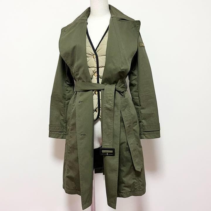 送料無料 美品 TATRAS ダウン ライナー付 トレンチコート カーキ