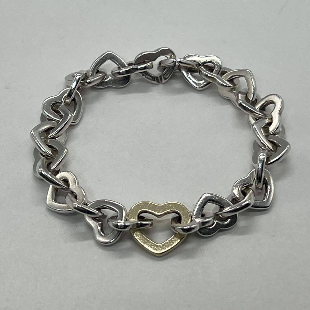 ティファニー TIFFANY オープン ハートリンク ブレスレット コンビ 希少 Tiffany & Co. - ティファニー TIFFANY オープン ハートリンク