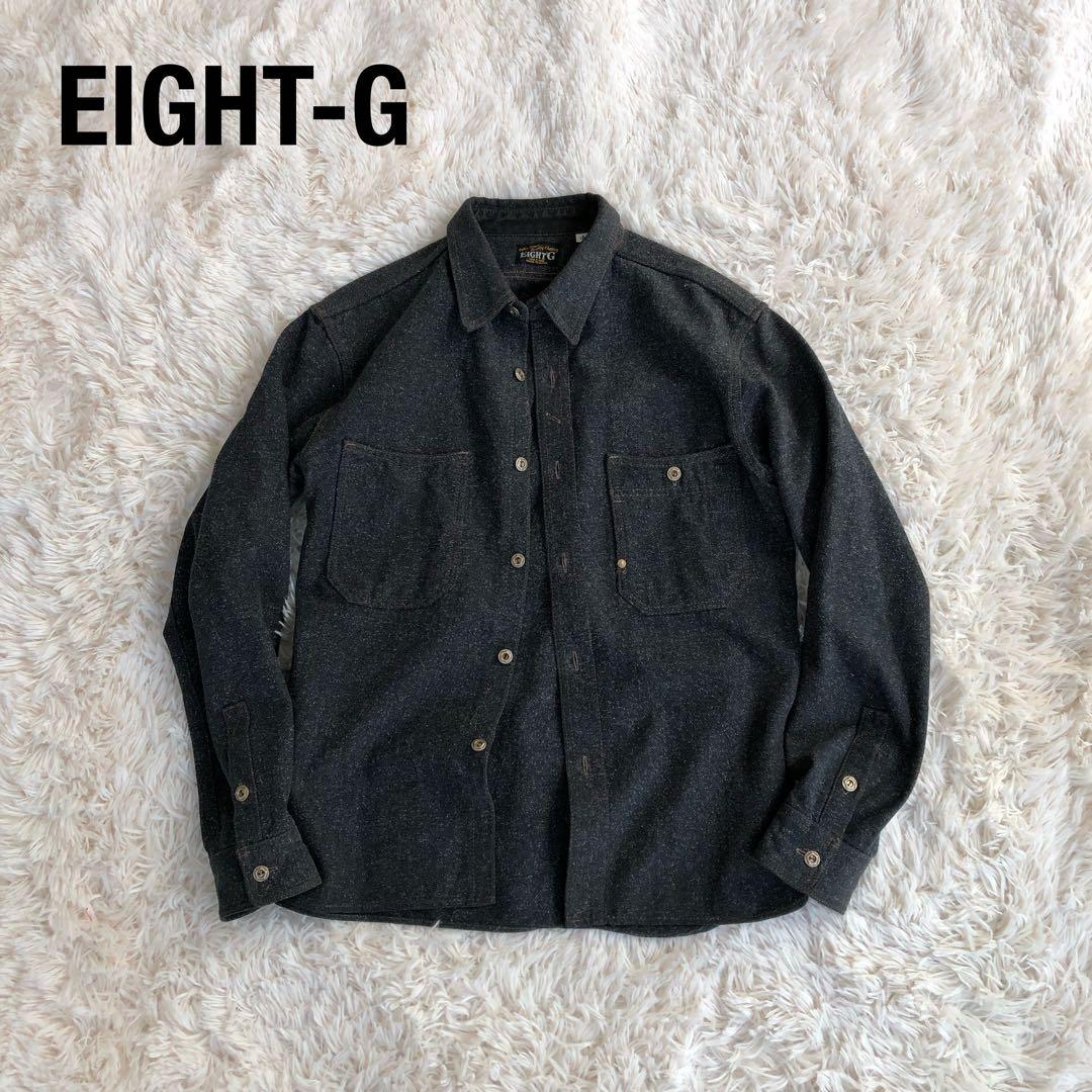 Eight g エイトジー　デニムシャツ　40　ブラック　ブルー EIGHT-G（エイトジー） 長袖シャツ 8LS-31 11oz BLACK DENIM WESTERN
