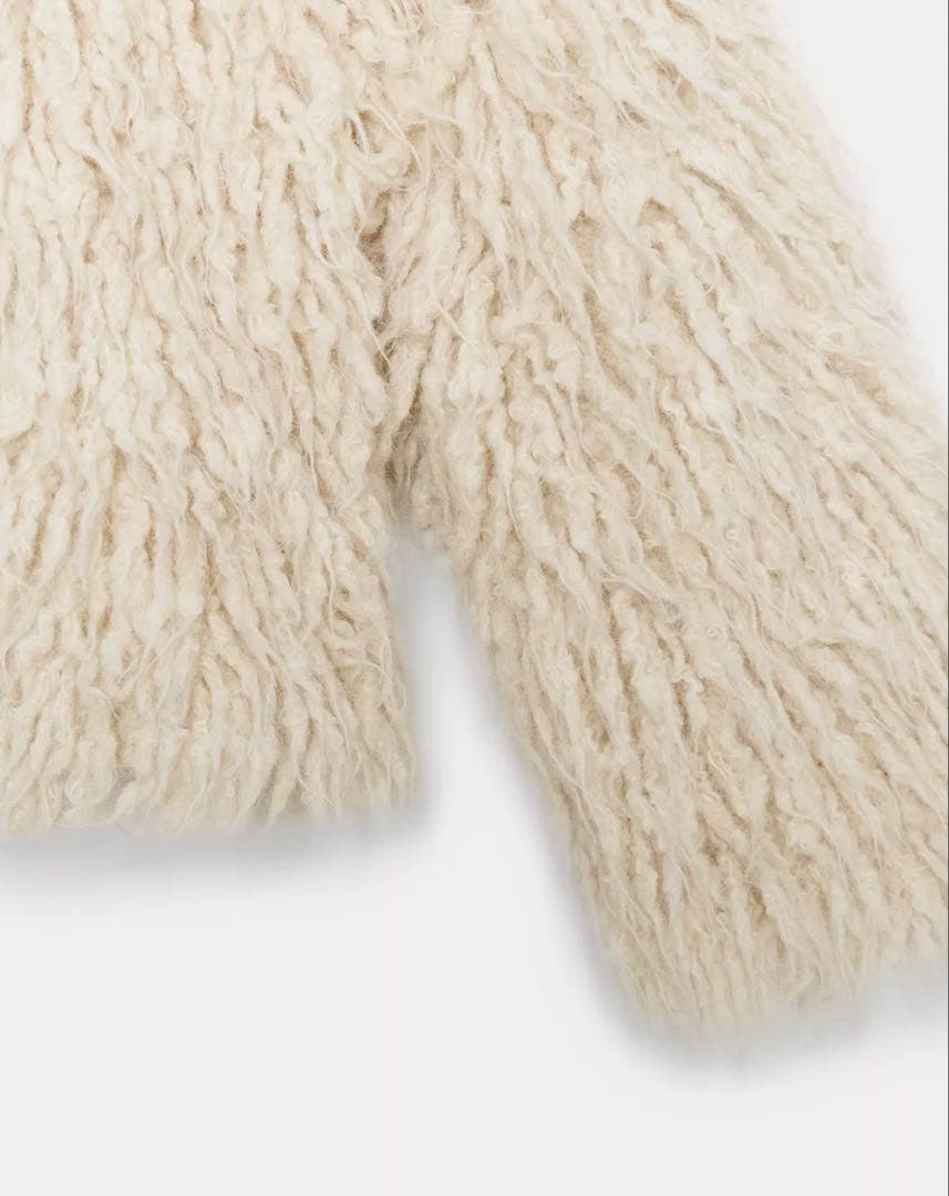 ○ZARA○ザラ○ブラッシュドフリンジニットジャケット○S○ - メルカリ