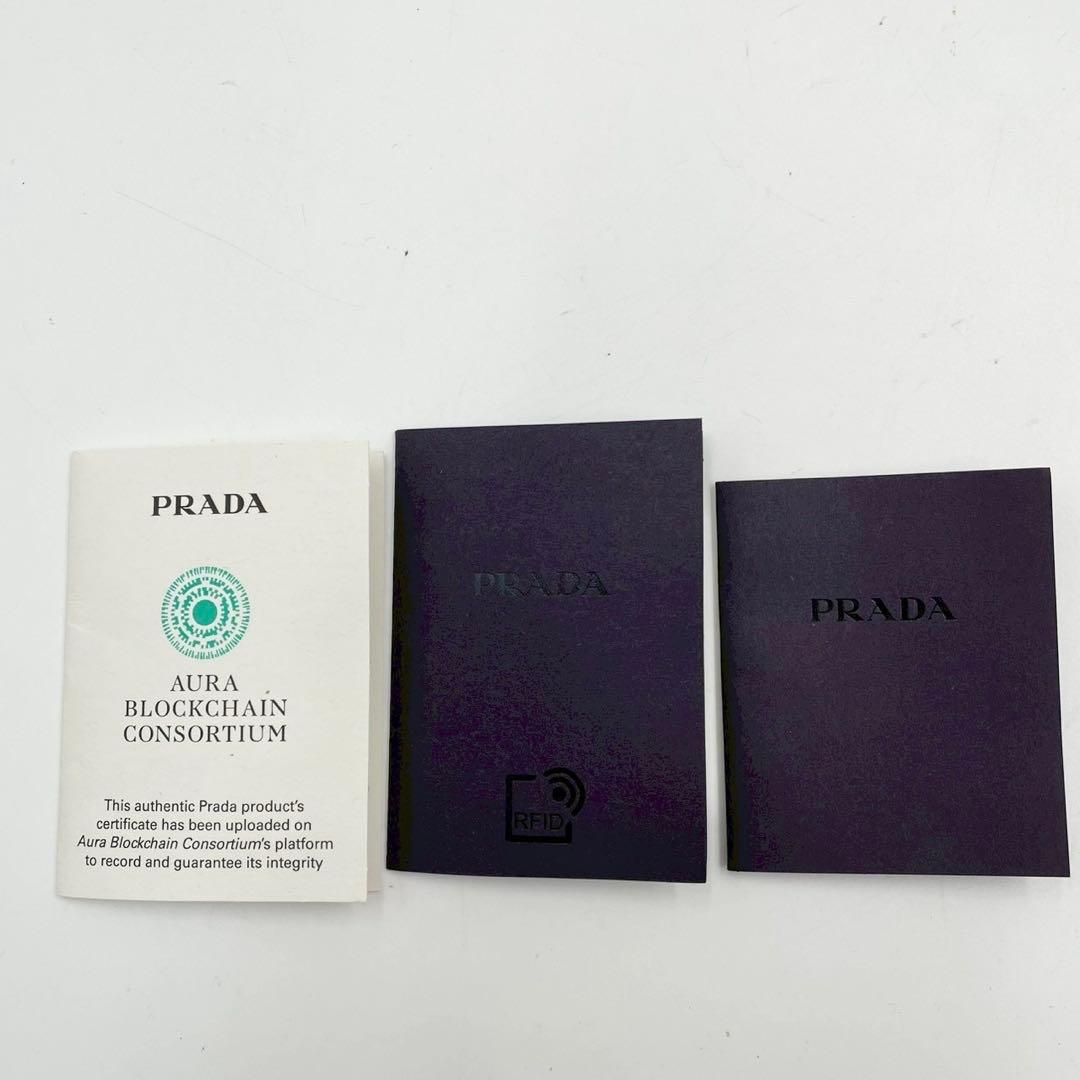 美品 プラダ テリークロス ハンドバッグ ミニバッグ トライアングル