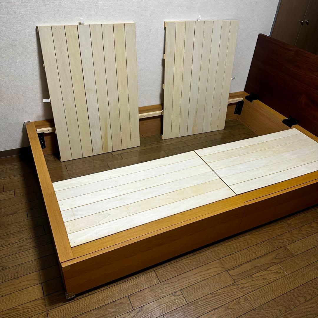 廃盤品】無印良品 収納ベッド セミダブル オーク材 ※ 直接引渡しも可能