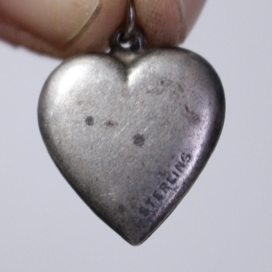 40s スウィートハートジュエリー WW2 シルバー 古着に 三輪 勿忘草