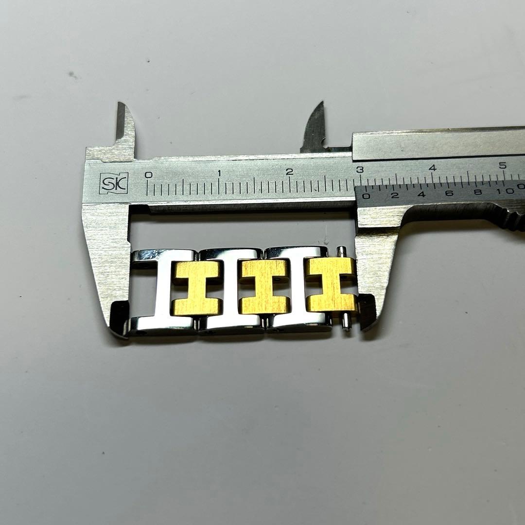 エルメス クリッパー腕時計白/金コンビ 女性用バント調整駒3個分