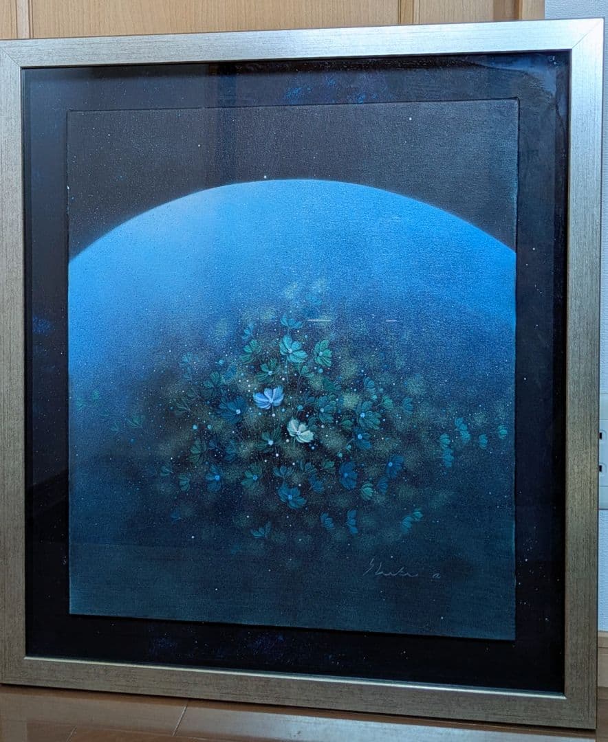 なかさま専用　抽象画 青 キャンバス フレーム付き ART abstract (IAA-53184) A3 | キャンバスアート | ポスター